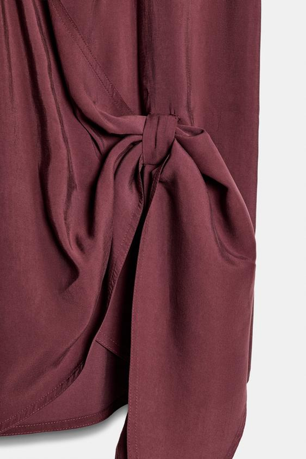 ZARA СТРУЯЩИЙСЯ ТОП С УЗЛОМ, ТЕМНЫЙ ЧЕРЕПИЧНЫЙ