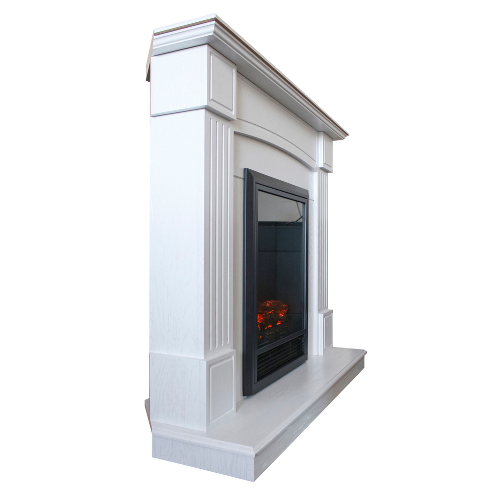 Каминокомплект Real Flame Andrea Corner WT с очагом Fobos Lux Black RC (угловой)