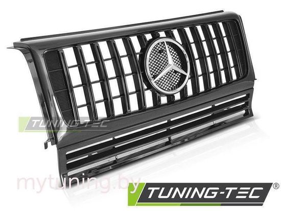Решетка радиатора для Mercedes G-Class W463 (90-12) черная глянцевая в стиле GT-R