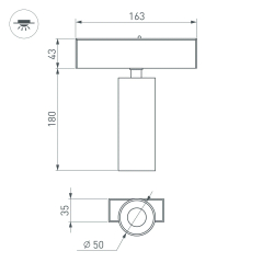 Светильник MAG-SPOT-45-R65-18W Warm3000 (BK, 36 deg, 24V, DALI) (Arlight, IP20 Металл, 5 лет) 046595
