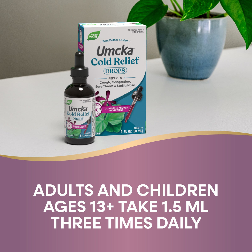 Nature's Way, Umcka®, капли от холода, для детей 13+, 30 мл (1 жидк. Унция)