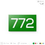 Номер на дверь 772, табличка на дверь для офиса, квартиры, кабинета, аудитории, склада, зеленая 120х70 мм, Айдентика Технолоджи