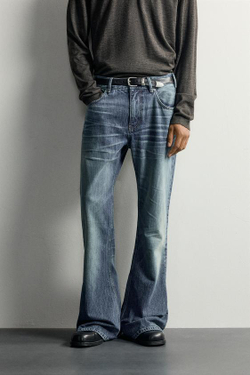 ZARA ДЖИНСЫ FLARE FIT, ВЫЦВЕТШИЙ СИНИЙ