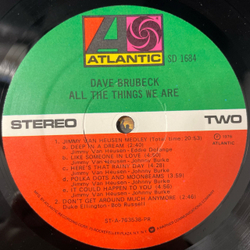 Винтажная виниловая пластинка LP Dave Brubeck All The Things We Are (США 1976)