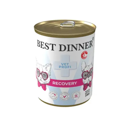 BEST DINNER VET PROFI Recovery Консервы для кошек и собак при истощении, выздоровлении и послеоперационном восстановлении, 340 г