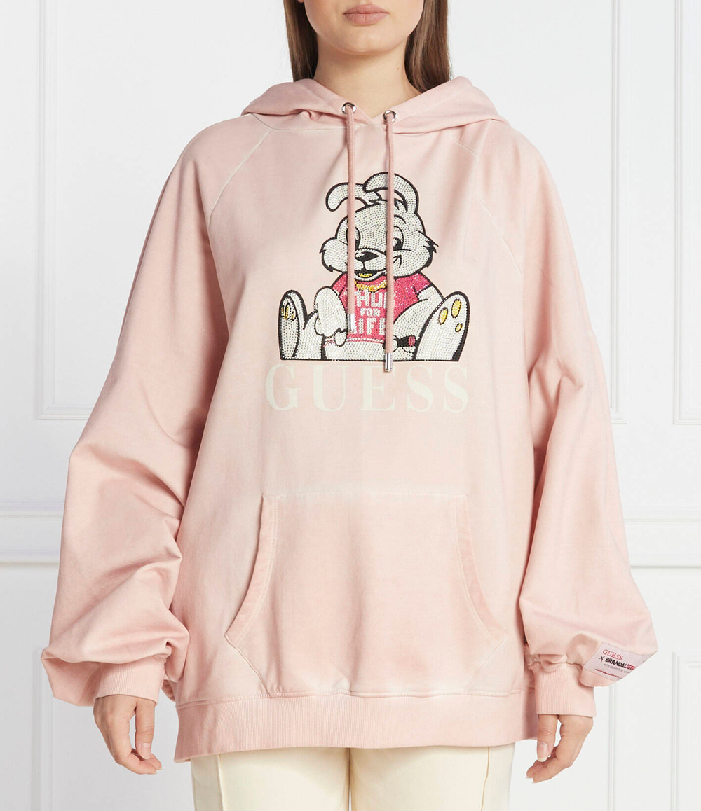 Худи xbrandalised leon washed bunny GUESS - пудро-розовый(W3BQ03 K9R31)