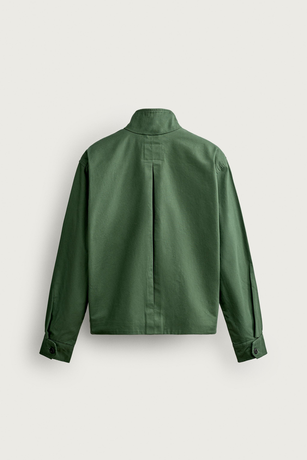 ZARA ХЛОПКОВАЯ КУРТКА КЛАССИЧЕСКОГО КРОЯ, ЗЕЛЕНЫЙ