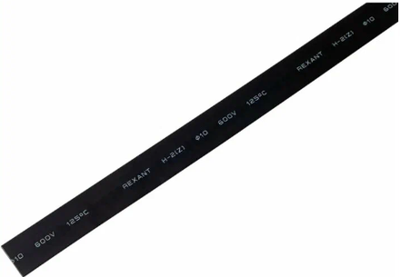 10.0 /5.0 мм 1 м термоусадка черная REXANT.