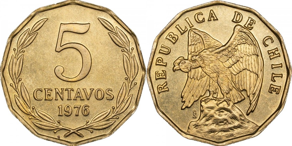 Чили 5 сентаво, 1975 - 1976 Кондор XF