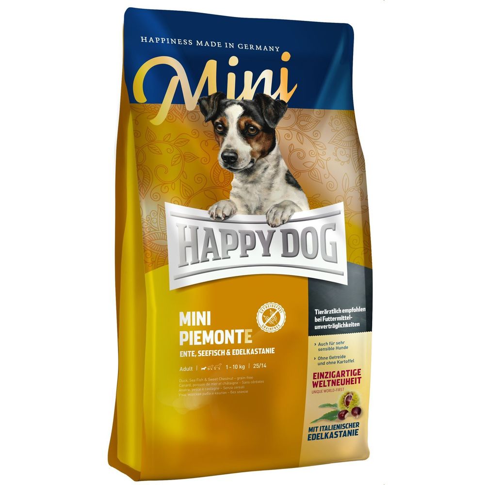 Сухой корм Happy Dog Supreme Sensible Mini Piemonte для собак мелких пород с уткой морской рыбой и каштаном 300 г Сухой корм Happy Dog Supreme Sensible Mini Piemonte для собак мелких пород с уткой морской рыбой и каштаном 300 г