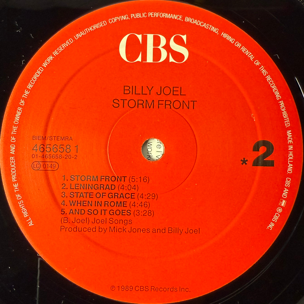 Billy Joel ‎– Storm Front (Голландия 1989г.)