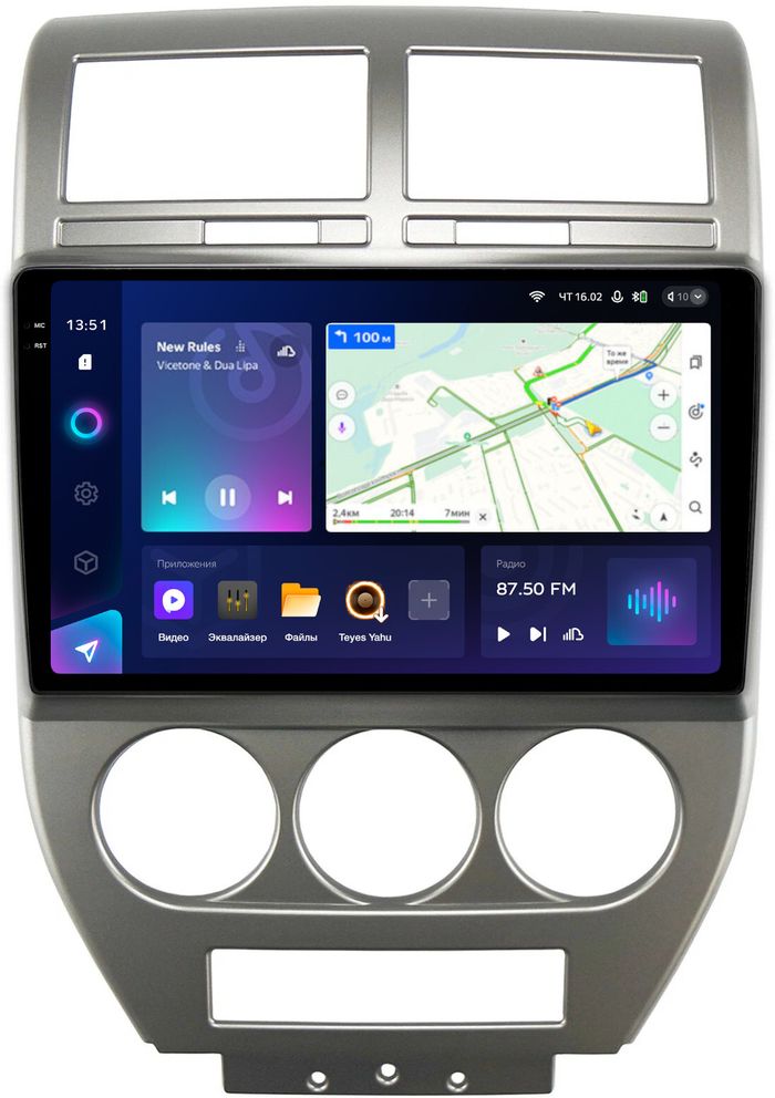 Магнитола для Jeep Compass 2006-2010 - Teyes CC3-2K QLed Android 10, Быстрая, SIM-слот, CarPlay
