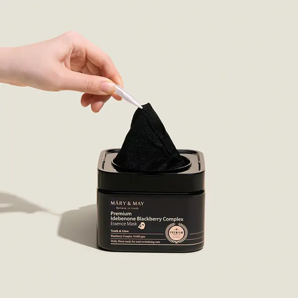 Mary&May Тканевые маски с идебеноном и ягодным комплексом Premium Idebenone Blackberry Complex Ampoule Mask (20шт.)