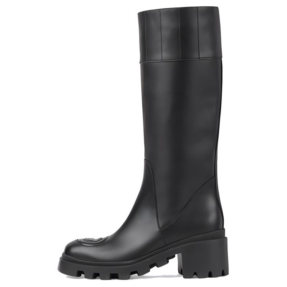 GUCCI Leather Knee high Boots Women"s Black