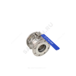 Кран шаровой нерж SS304 4120HA двухсоставной Ду 40 Ру40 фл L=140мм под электропривод с рукояткой ISO F05/F07 полнопроходной Benarmo