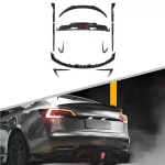 Обвес для Tesla Model 3 2017-2023 тесла Губа переднего бампера Накладки на передний бампер Боковые юбки Диффузор заднего бампера