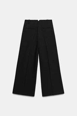 ZARA БРЮКИ С ЗАЩИПАМИ — ZW COLLECTION, ЧЕРНЫЙ
