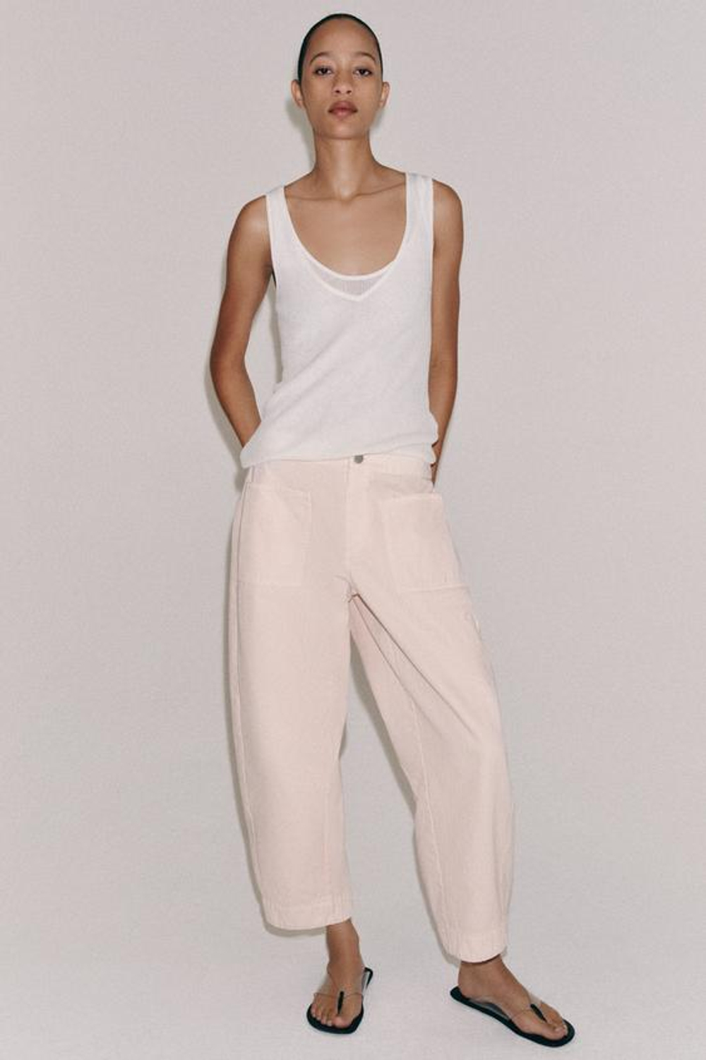 ZARA БРЮКИ BARREL — ZW COLLECTION, РОЗОВЫЙ
