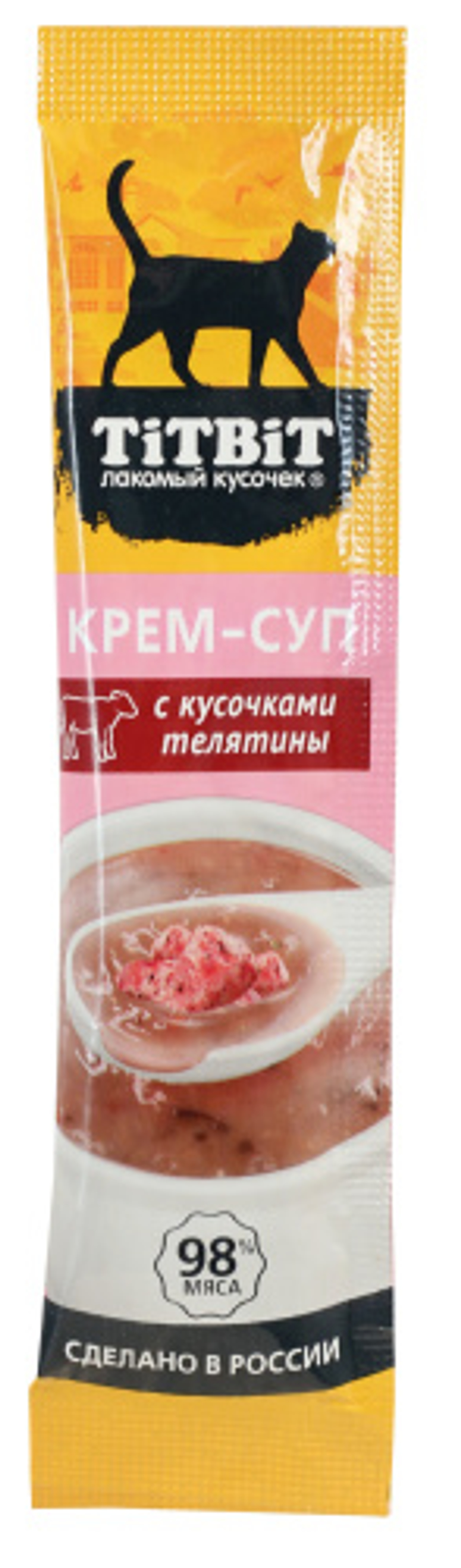 Крем-суп TITBIT для кошек с кусочками телятины - 10 гр