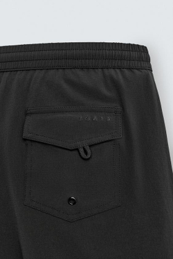 ZARA КОРОТКИЕ ПЛАВКИ ИЗ РЕЛЬЕФНОЙ ТКАНИ, ЧЕРНЫЙ