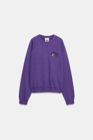 ZARA - FRUIT OF THE LOOM™ ТОЛСТОВКА С ЭФФЕКТОМ ПОТЕРТОСТИ, СИРЕНЕВЫЙ