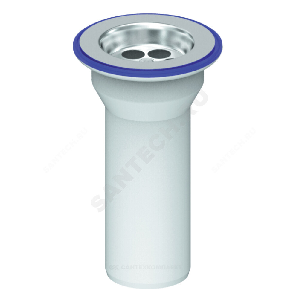 Выпуск литой для кухонной мойки 1 1/2"x40 с нержавеющей решёткой Unicorn Е35