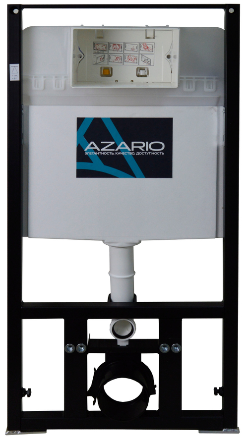 Комплект подвесной безободковый унитаз Azario Grado AZ-8010-1000+AZ-8200-0013+AZ-0046N-MB с микролифтом + система инсталляции с кнопкой смыва черный матовый
