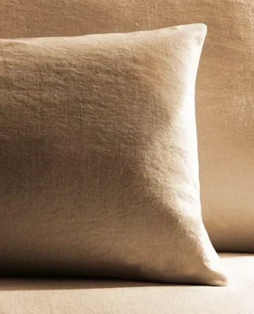 ZARA HOME ЛЬНЯНАЯ НАВОЛОЧКА ДЛЯ ДЕКОРАТИВНОЙ ПОДУШКИ, РЫЖЕВАТО-КОРИЧНЕВЫЙ