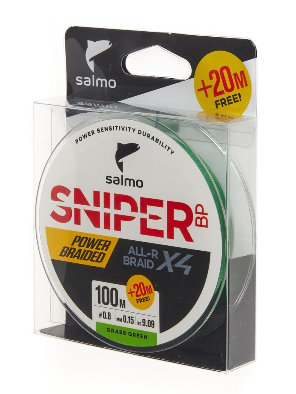 Леска плетёная Salmo Sniper BP ALL R BRAID х4 Grass Green 120 м, 0,15 мм