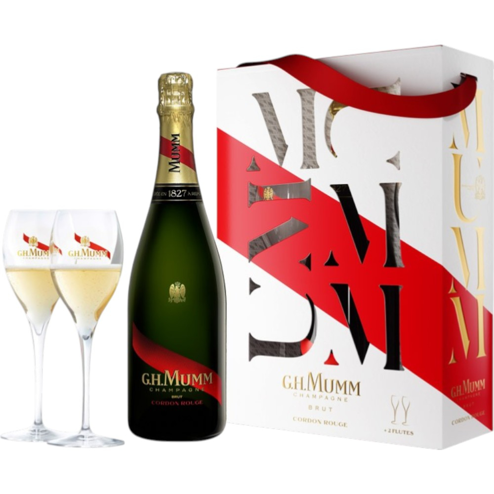 Шампанское Mumm Grand Cordon 0,75 л. В подарочной упаковке + стаканы