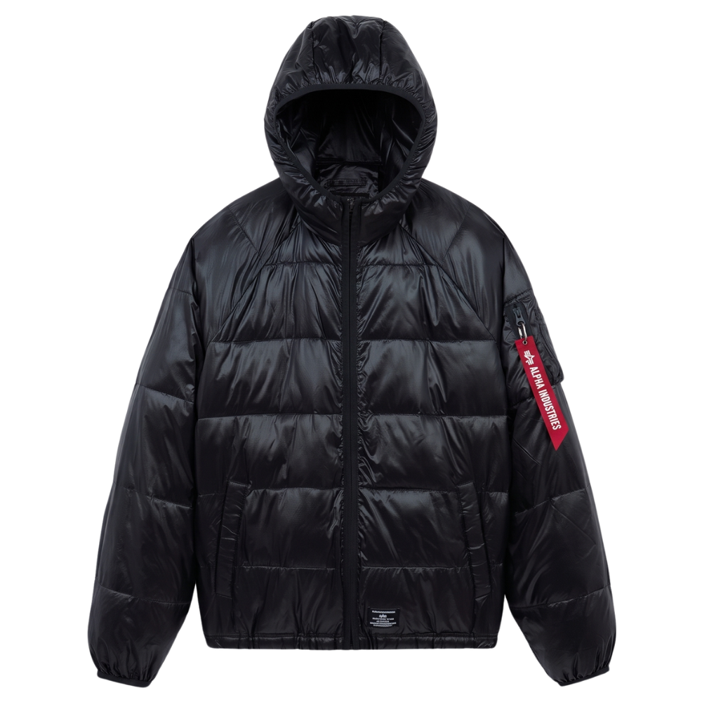 Парка Alpha Industries Laughlin Hooded Relaxed Fit Puffer Ultralight Black (Черная)