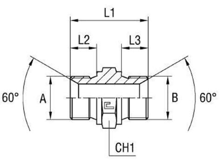 Соединение P BSP 1" BSP 1/2"