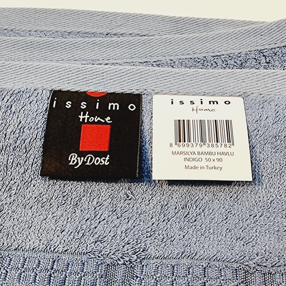 Полотенце гостевое Issimo Home махровое BAMBU , синее 50x90 см 1 шт (Из Турции)