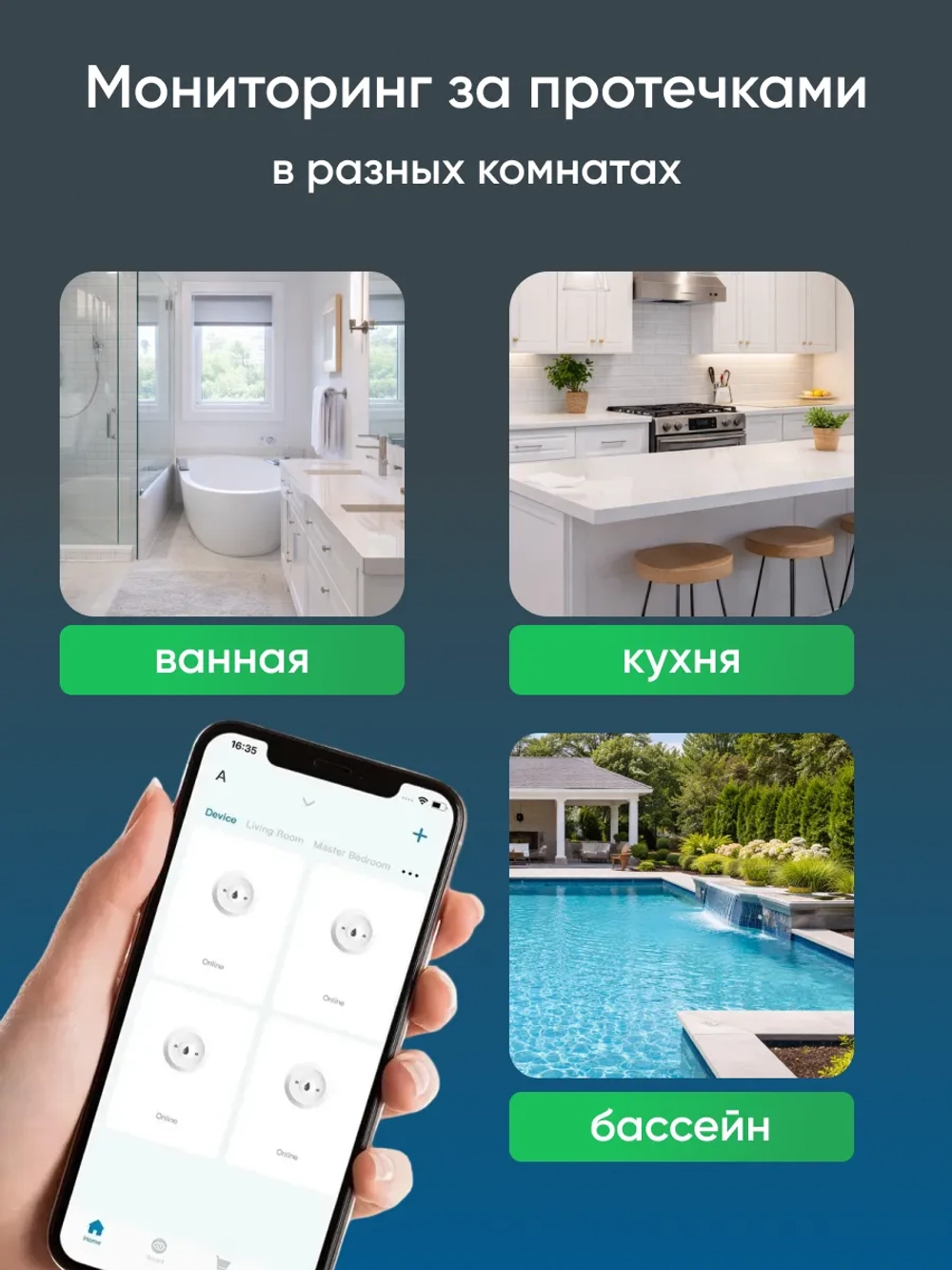Датчик протечки воды Zigbee