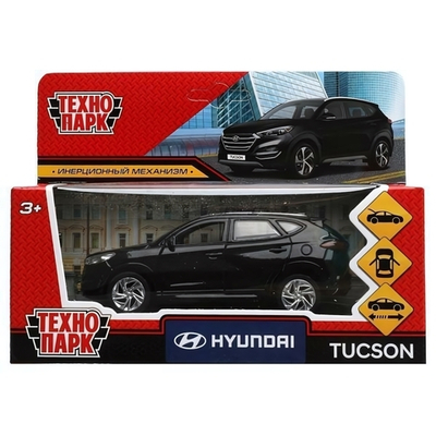 Модель ин. мет. "Hyundai Tucson" 12см, двери, багаж. черный, коробка TUCSON-12-BK (Технопарк)