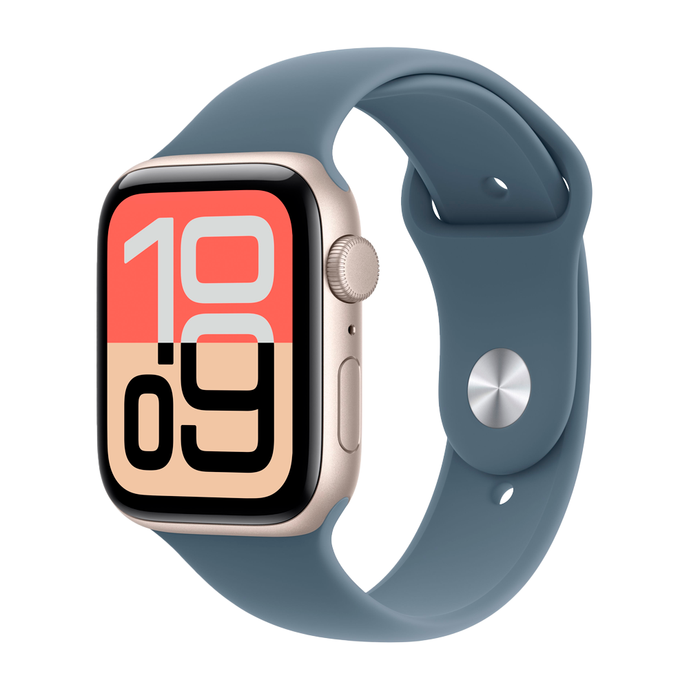 Умные часы Apple Watch SE 3 (2025) GPS, 44mm, Starlight Aluminium Case with Anchor Blue Sport Band, S/M