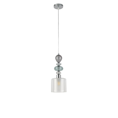 8292/1A MODERNI LN26 367 хром/белый/прозрачный, металл/стекло/хрусталь Подвес E27 1*60W 220V GANNA