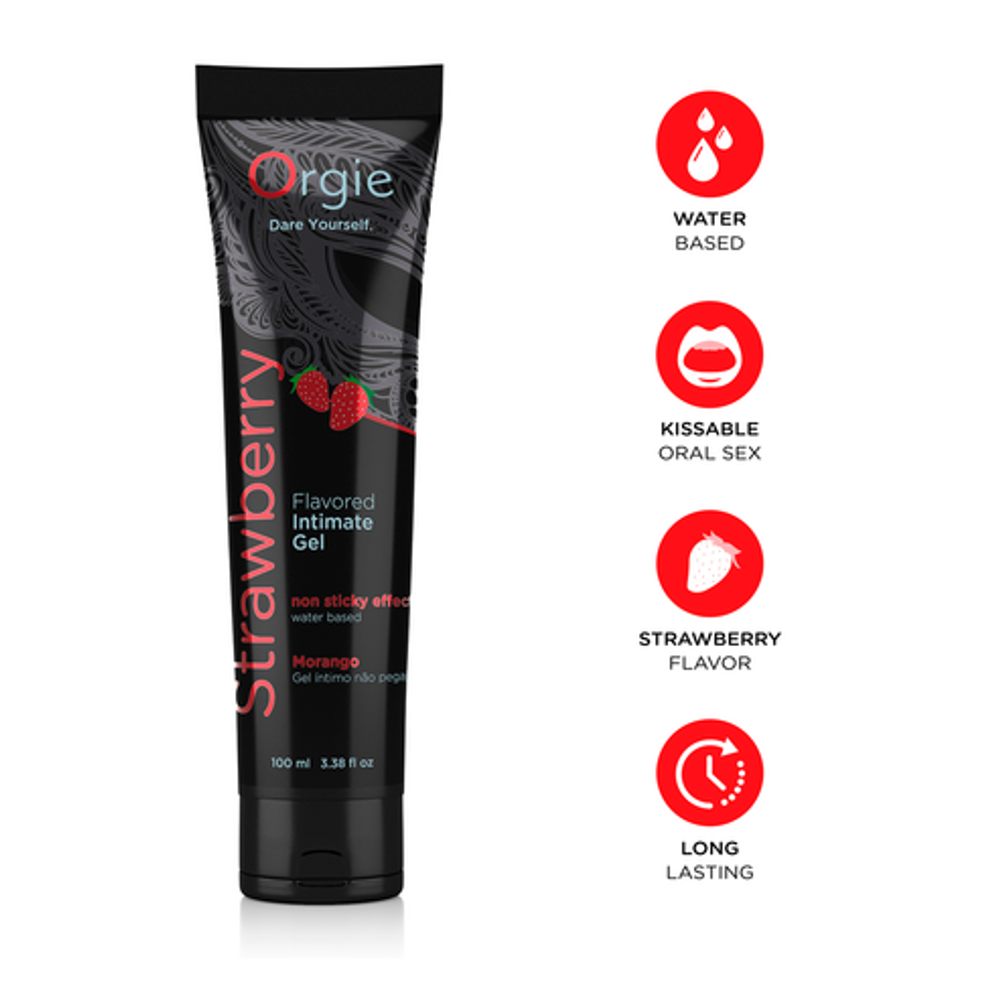 Съедобный интимный гель Orgie Lube Tube Strawberry, 100 мл