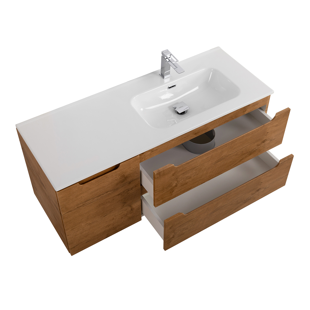 Подвесная тумба с раковиной BelBagno ETNA 120 Rovere Nature правая, ETNA-1200-2C-1A-SO-RN-R + BB1200ETL-R