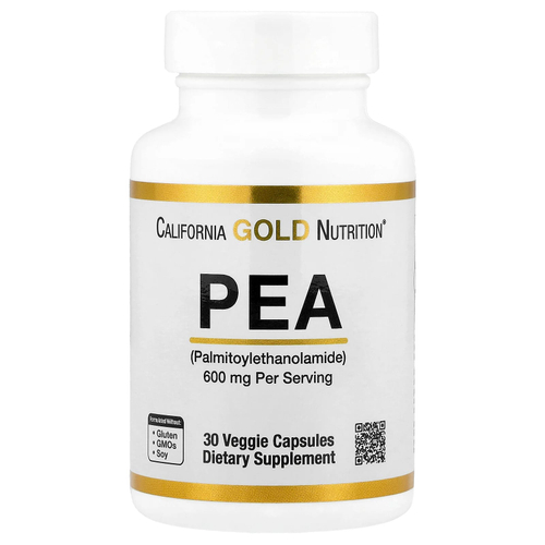 California Gold Nutrition, ПЭА (пальмитоилэтаноламид), 30 вегетарианских капсул (300 мг в 1 капсуле)