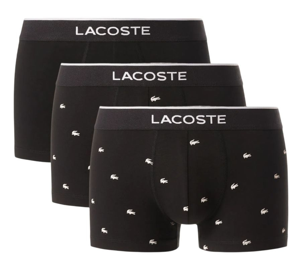 Боксерки теннисные Lacoste Stretch Cotton Trunks 3P - black