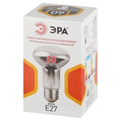 Лампа накаливания ЭРА R63-60-E27-230 60Вт 230В рефлектор цветная коробка E27 | Лампы накаливания Рефлектор (R )