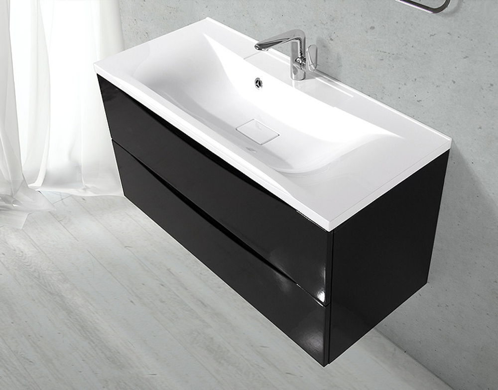 Тумба под раковину BelBagno Marino 100 MARINO-1000-2C-SO-NL-P подвесная Nero Lucido