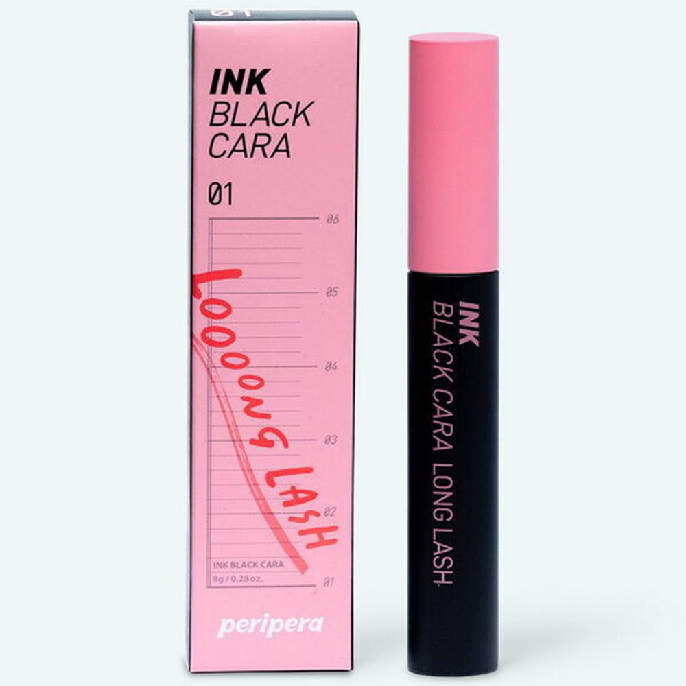 Суперстойкая удлиняющая тушь для ресниц Peripera Ink Black Cara #01 Long Lash Curling, 8г