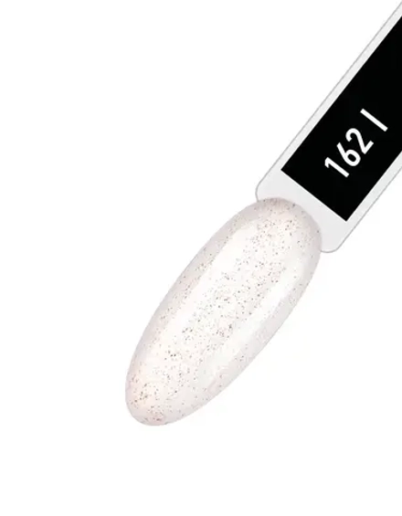 IQ BEAUTY Лак для ногтей профессиональный укрепляющий с биокерамикой #162, 12.5 мл Пудрово-бежевый с золотистым шиммером и медной крошкой, плотный