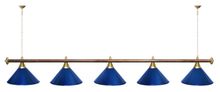 Лампа STARTBILLIARDS 5 пл. (плафоны коричневые,штанга золотая,фурнитура золото)