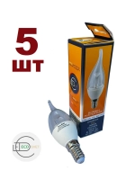 Светодиодная LED лампа CA37 6W E14 тёпл. пр. 5шт