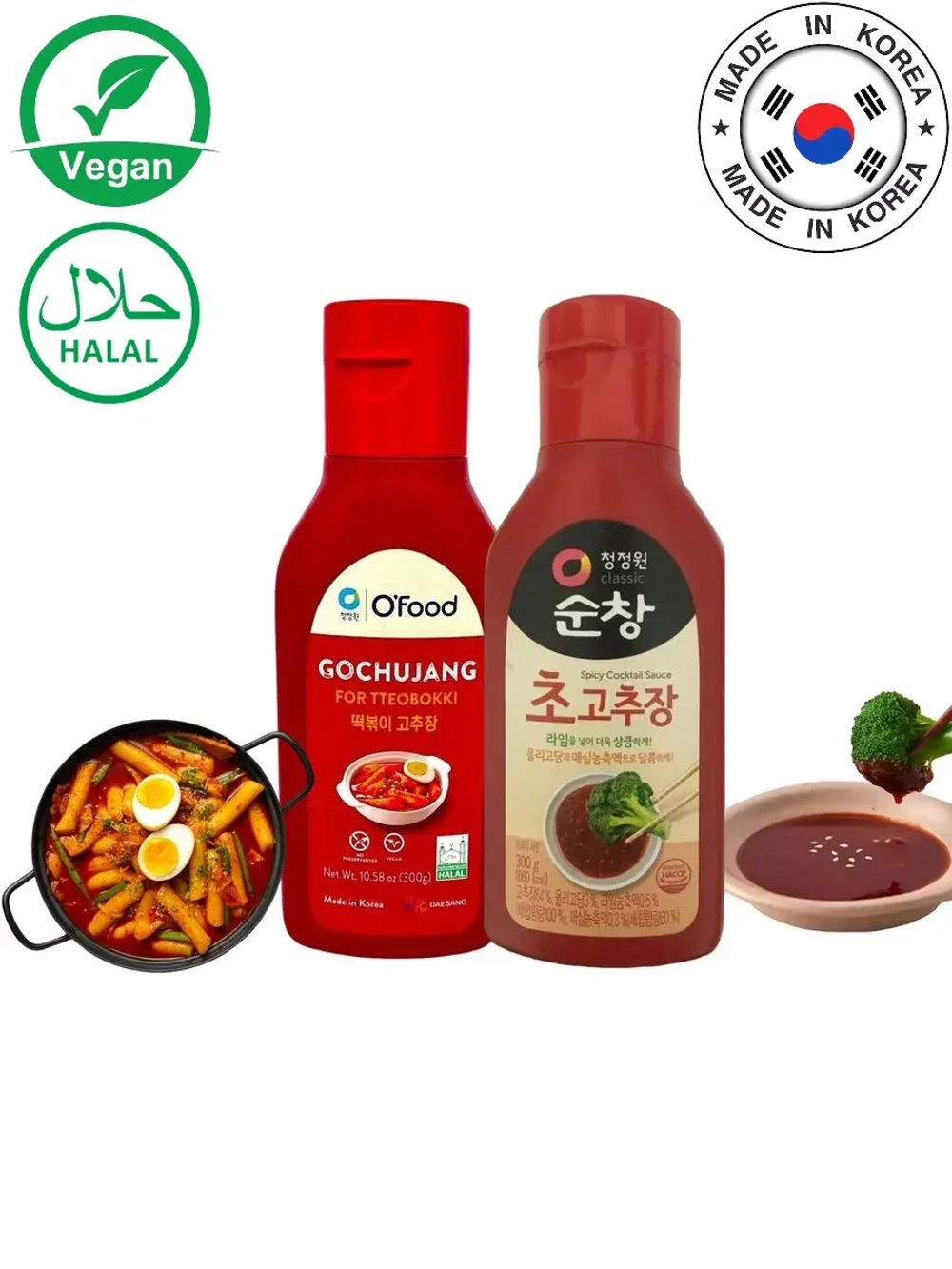 Соусы корейские для топокки, с уксусом 300 г * 2 шт