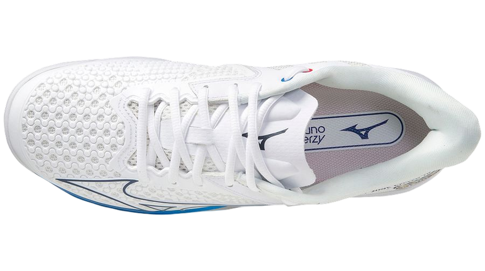 Мужские кроссовки теннисные Mizuno Wave Exceed Tour 5 CC - undyed white/spellbound/pace blue