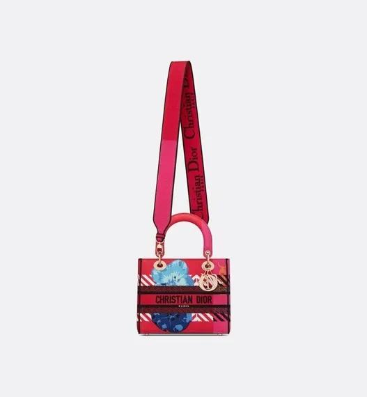 Сумка женская Dior Lady D-lite, модель среднего формата красный